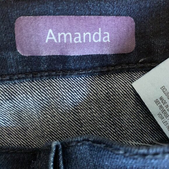 Gloria Vanderbilt Amanda Womens Jeans Size 12 Short Dark Blue Denim Stretch - Picture 3 of 9